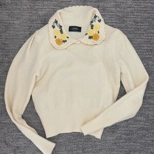floral peter pan collar sweater